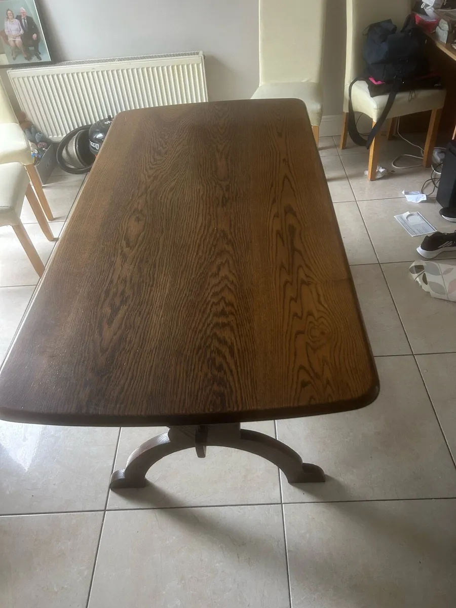 Solid oak hand made table - Image 2