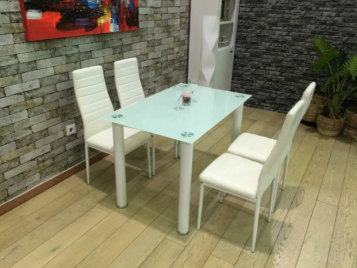 Glass Dining Table Set 4 chairs Free delivery - Image 1