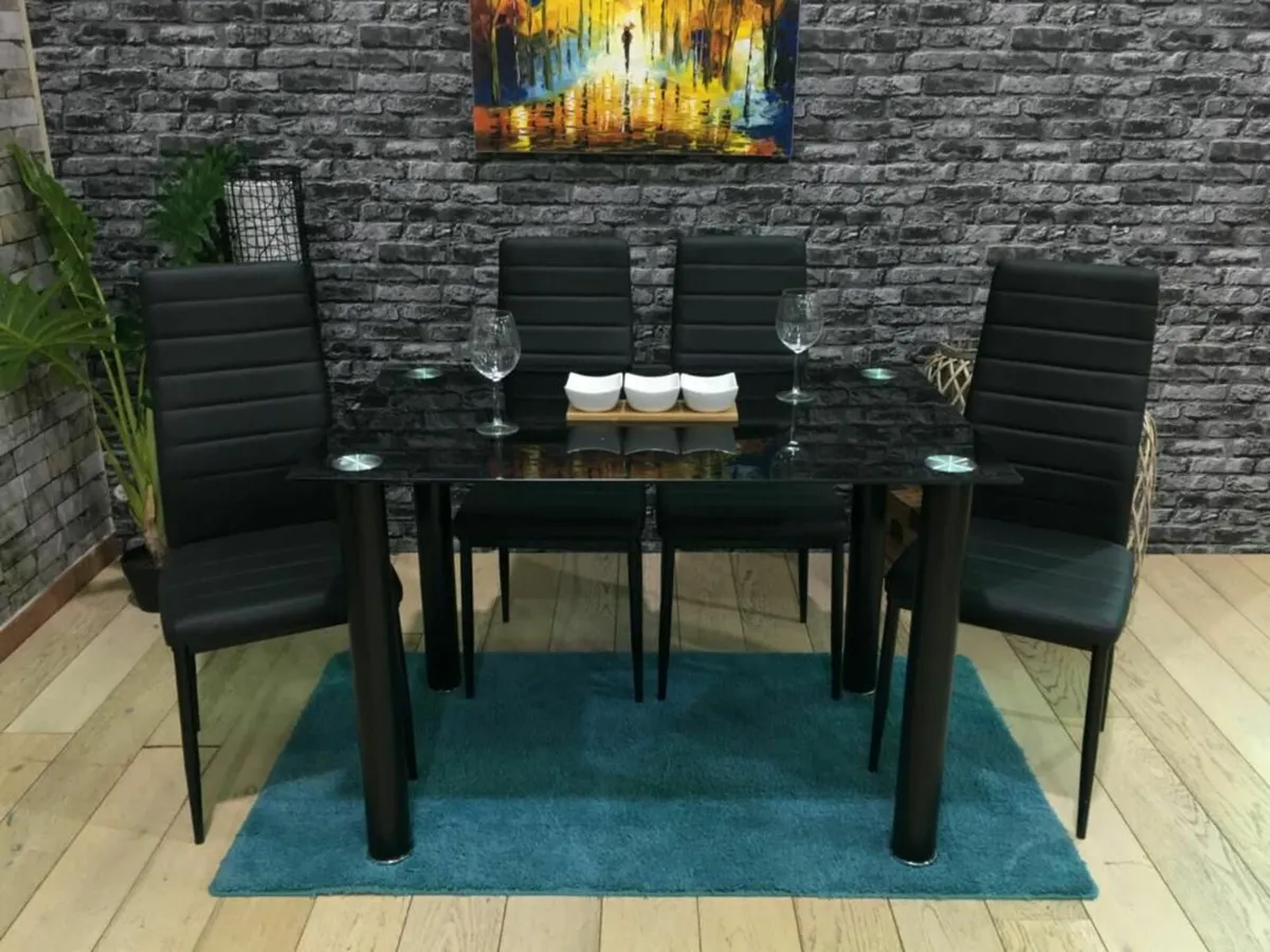 Glass Dining Table Set 4 chairs Free delivery - Image 4