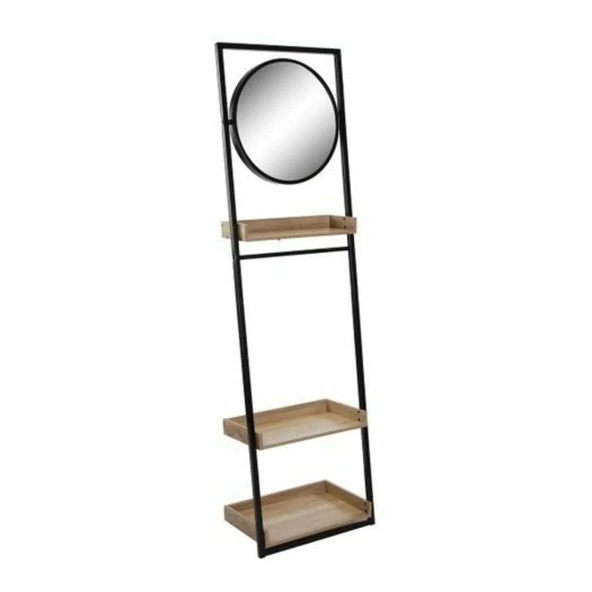 Bathroom Shelves with Mirror and MDF Wood Construc - Image 1