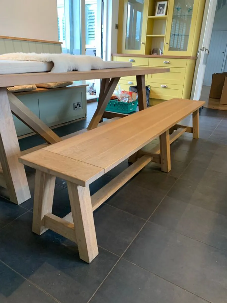 Neptune 4 Seater Bench Oak Bench - Image 2