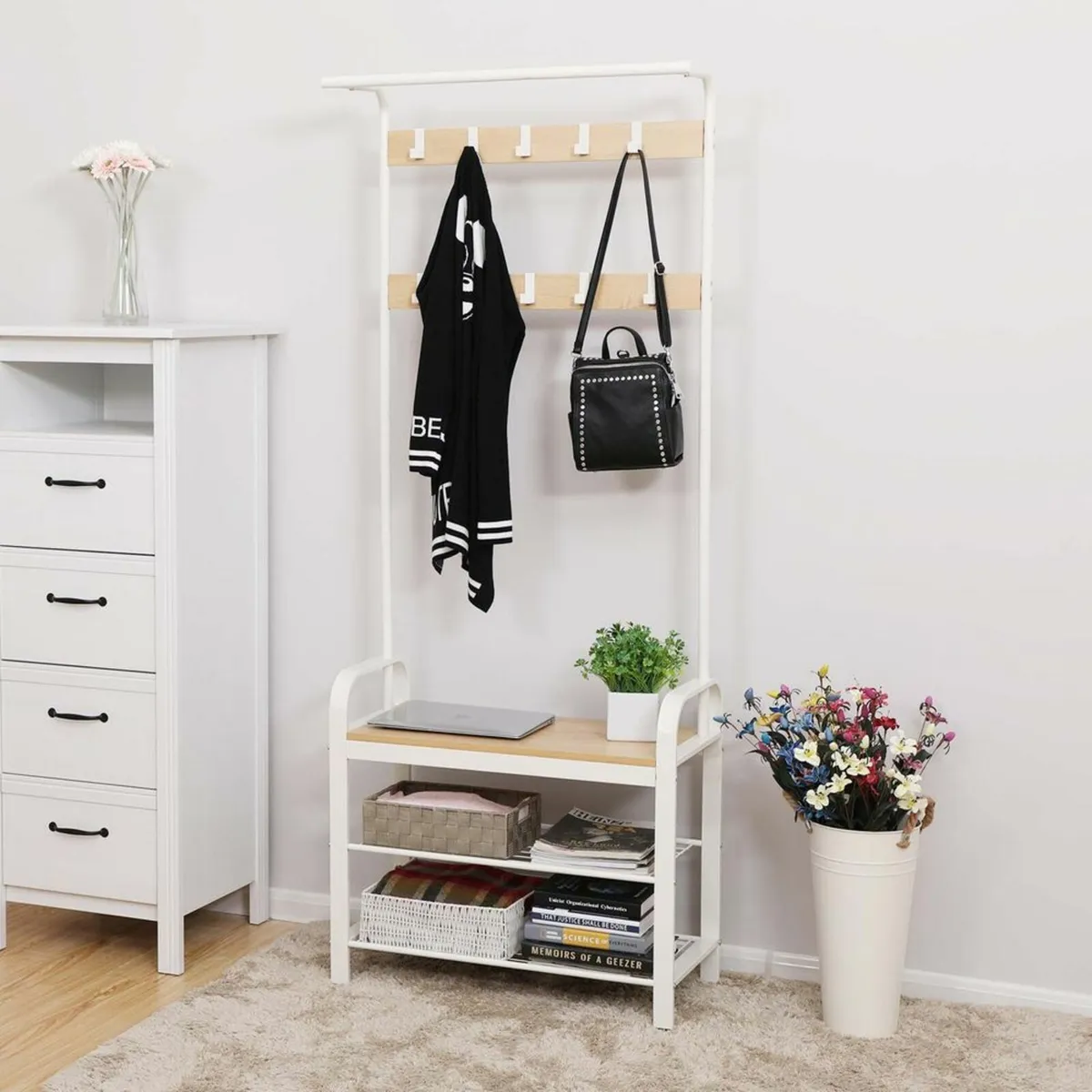 Coat rack, wardrobe, clothes rack with 9 removable - Image 1