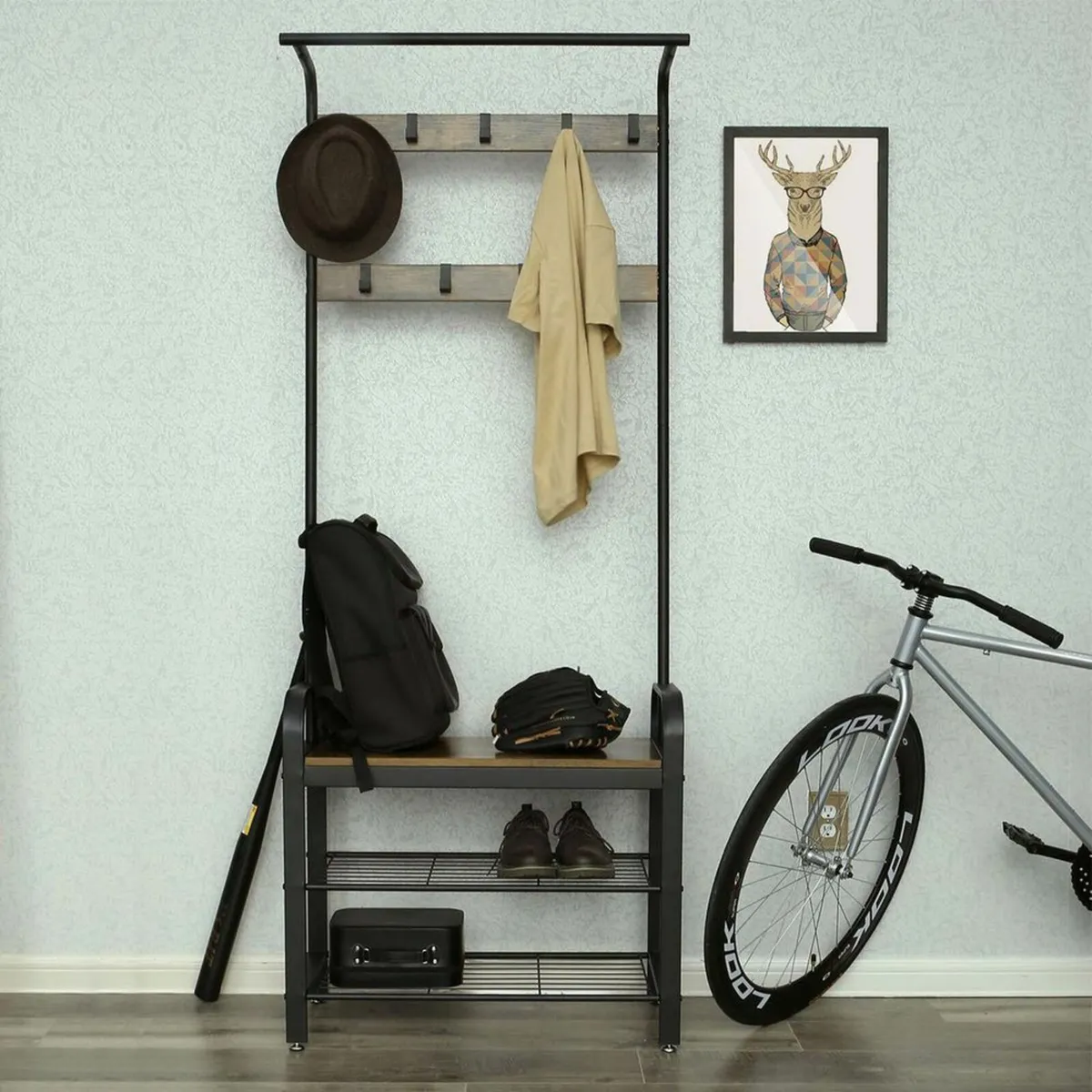 Coat rack, wardrobe, clothes rack with 9 removable - Image 3