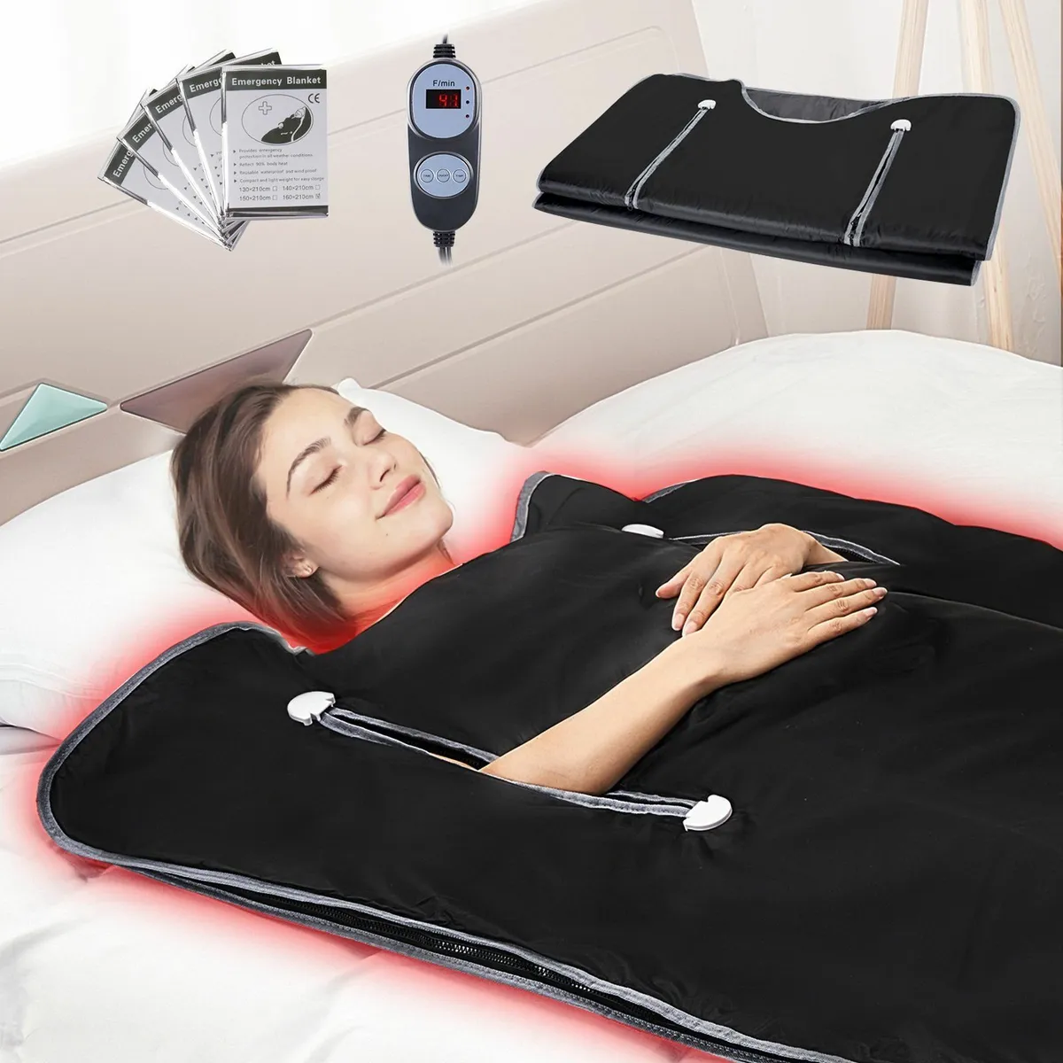Sauna Blanket Infrared Heating with Arm Holes for - Image 1