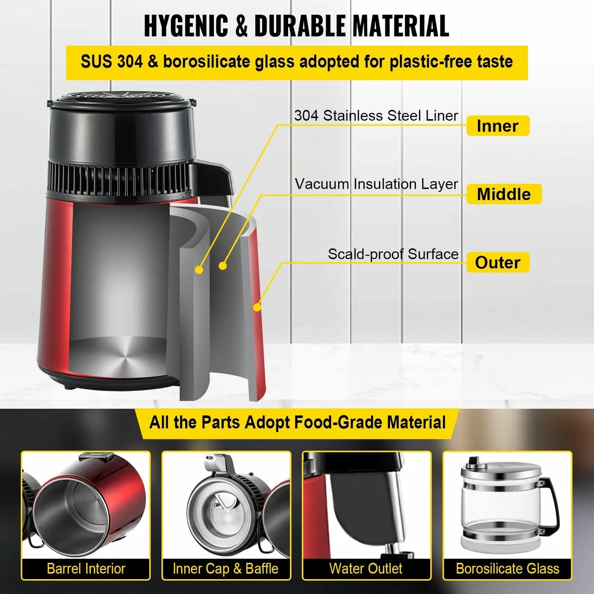 Water Distiller Machine 4L Water Distiller 750W - Image 4