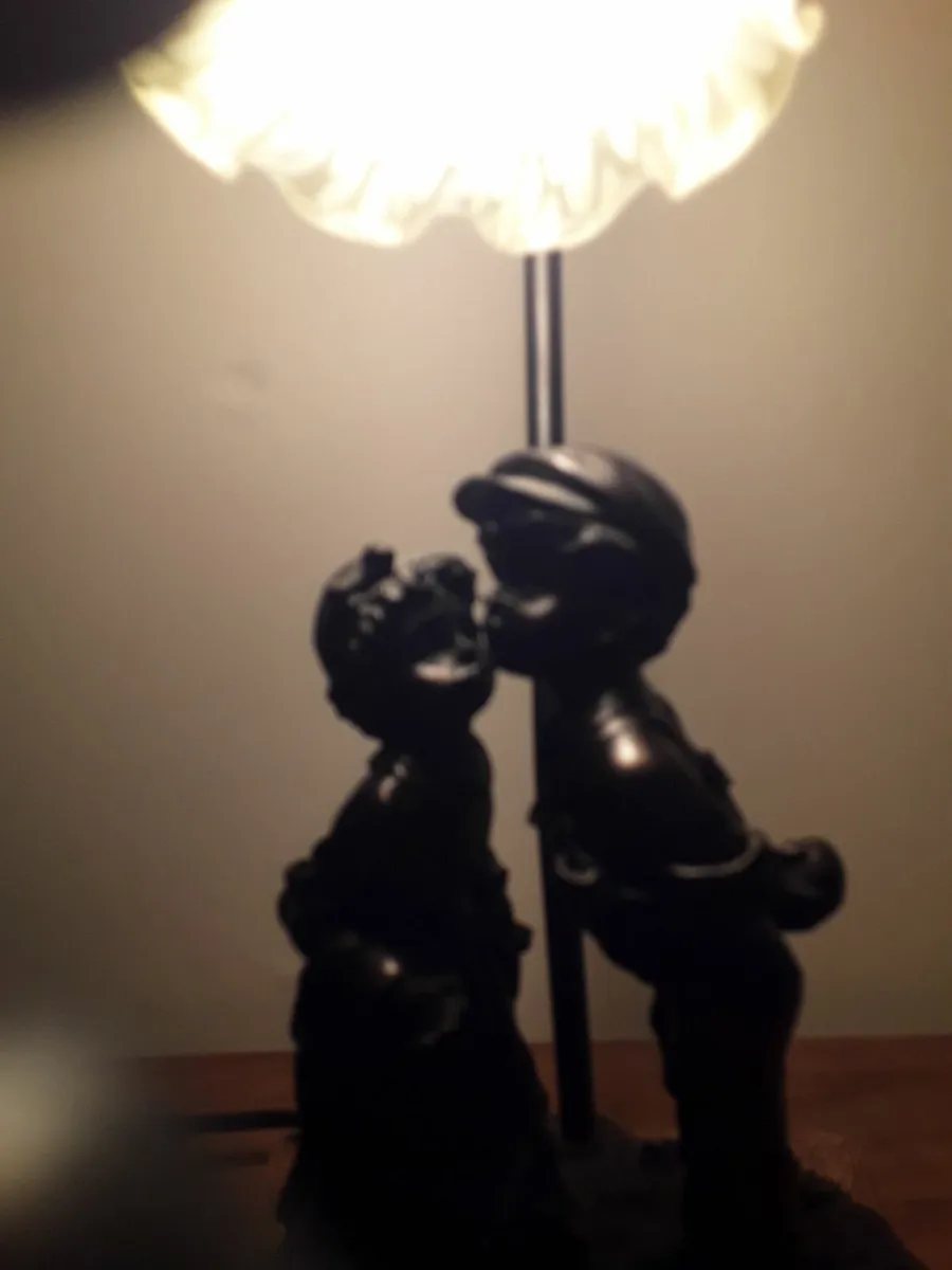 Widdop Bingham  lamp boy and girl with frill shade - Image 3