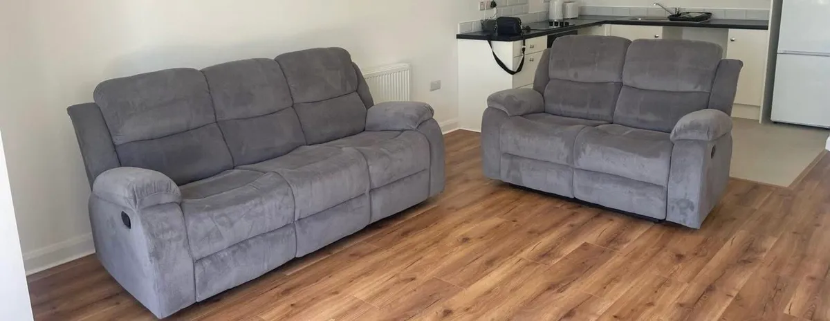Brand new Judy grey fabric 3+1+1 & 3+2 sofa sets - Image 2