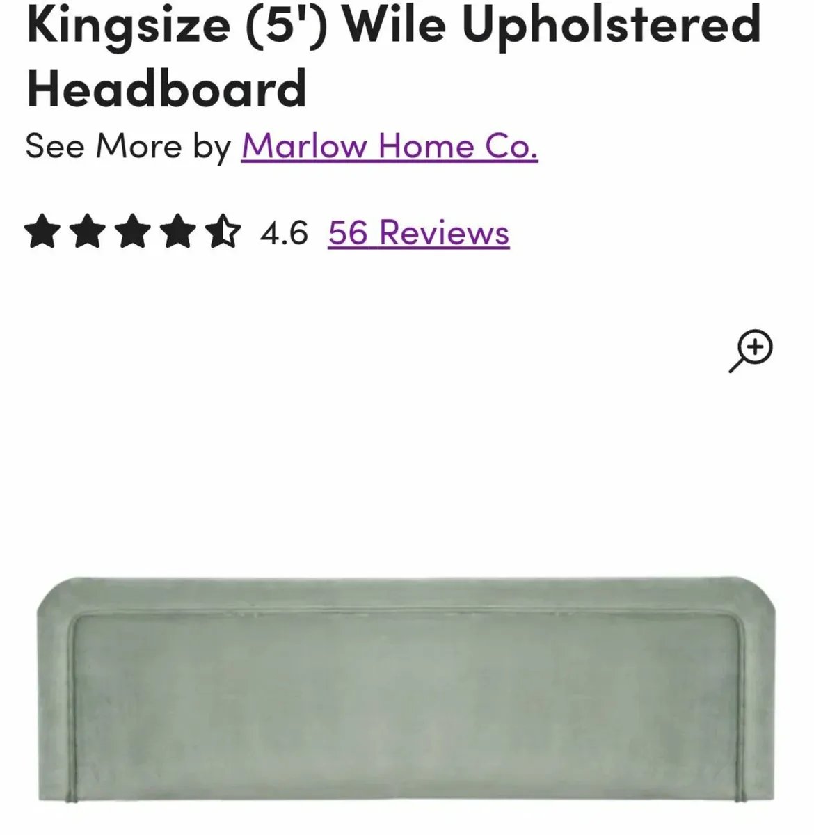 Kingsize (5') Sage Green Upholstered Headboard - Image 1