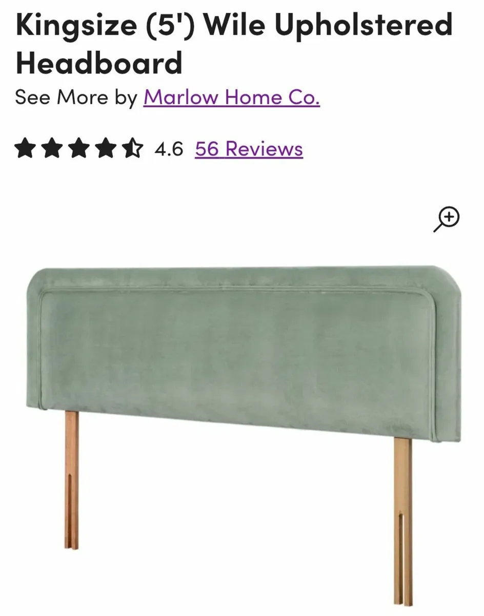 Kingsize (5') Sage Green Upholstered Headboard - Image 2
