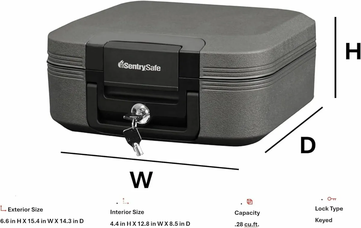Safe Fire-Safe Waterproof Document Media Chest, - Image 4