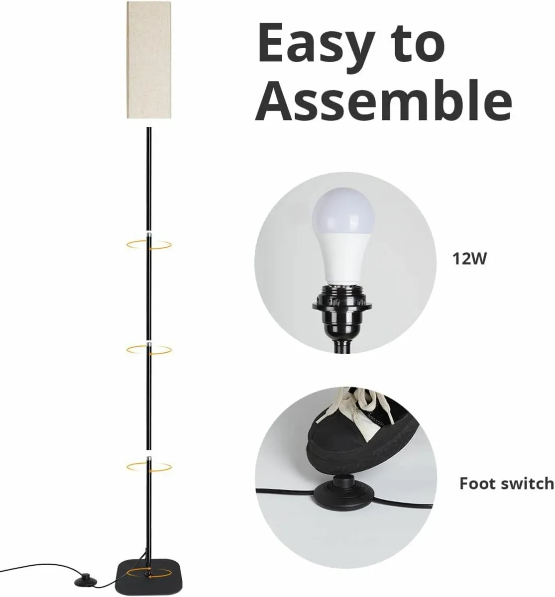 Floor Lamps Living Room Bedside Modern LED 3 Color - Image 3