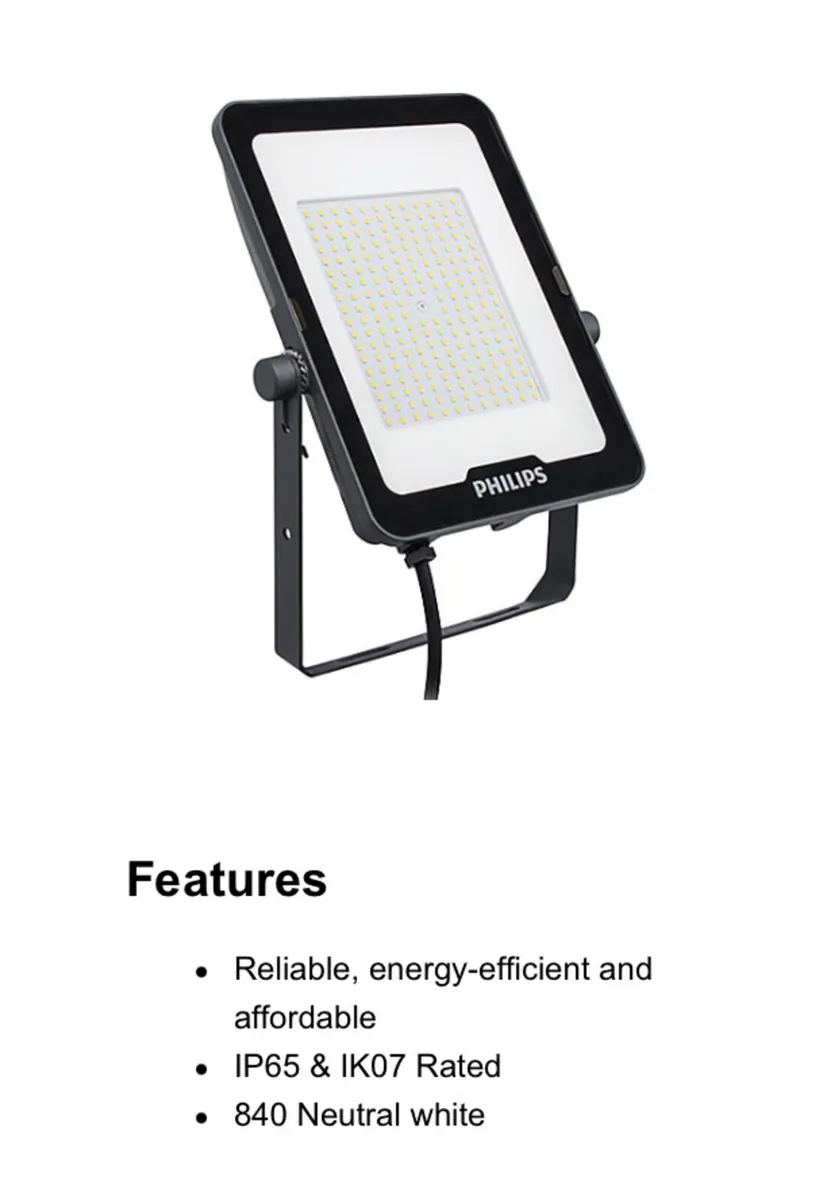 3 PHILIPS ECO L.E.D LARGE FLOODLIGHTS - Image 1