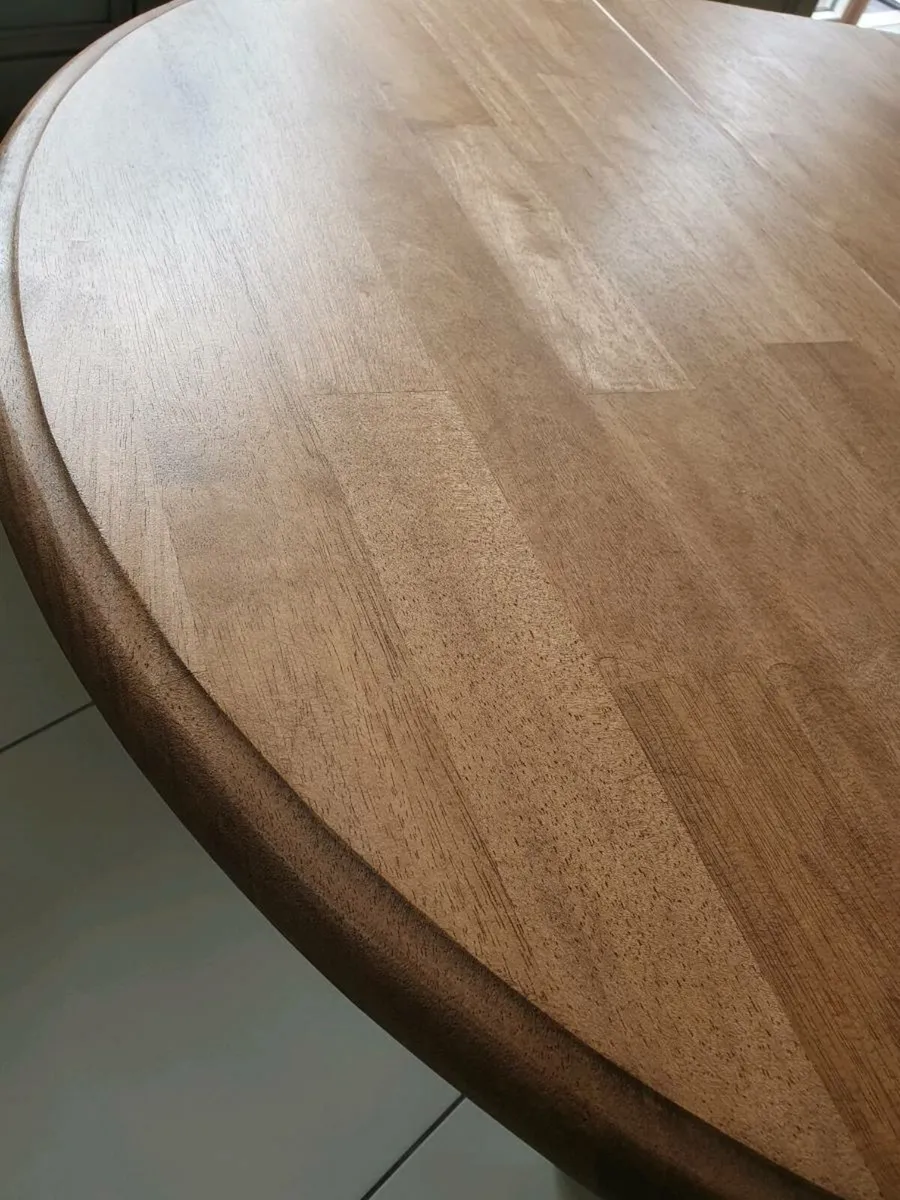 6 seater extendable solid oak dinin - Image 2