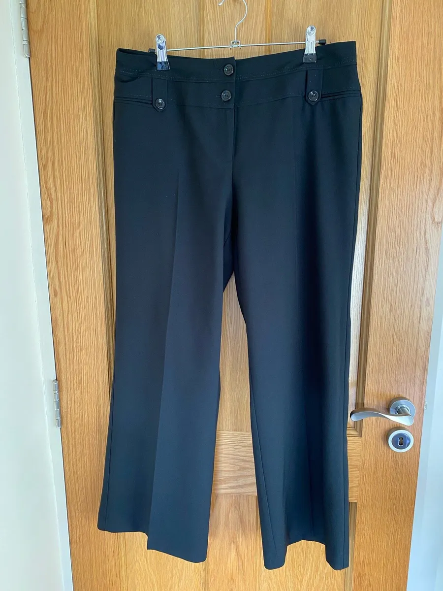 Women’s Black Casual Formal Trousers Dunnes - Image 1
