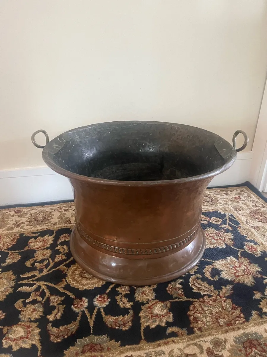 Antique Georgian Copper Log Cauldron - Image 4