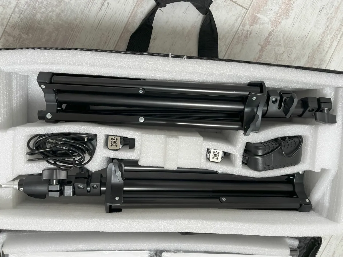 LED Video Light Kit - 2 Lights + Tripods - Image 2