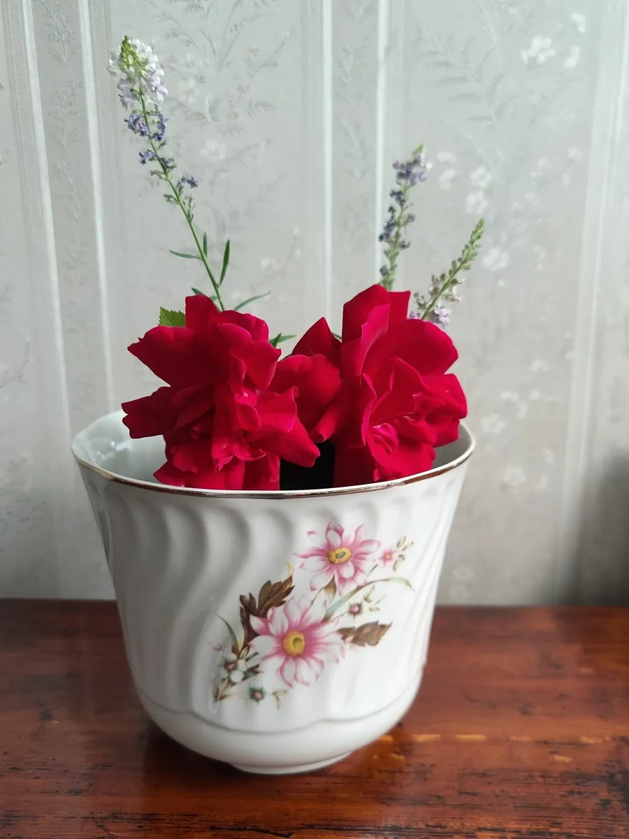 Alba Julia Romania Retro 80s porcelain planter pot - Image 1