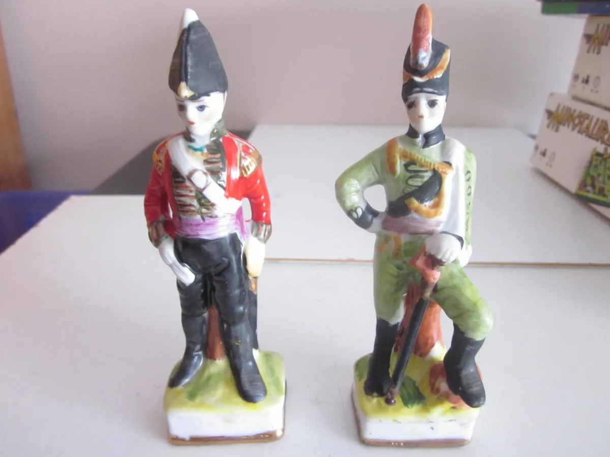 Two  Antique Staffordshire Hand Painted  Soldiers - Image 1