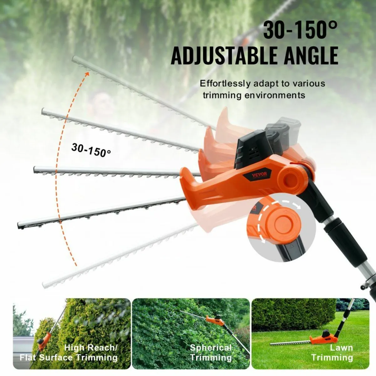 20V Cordless Hedge Trimmer Telescoping Pole Hedge - Image 3