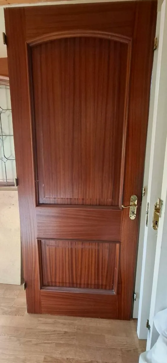 Teak internal doorsx3 locks- hinges- handles each - Image 1