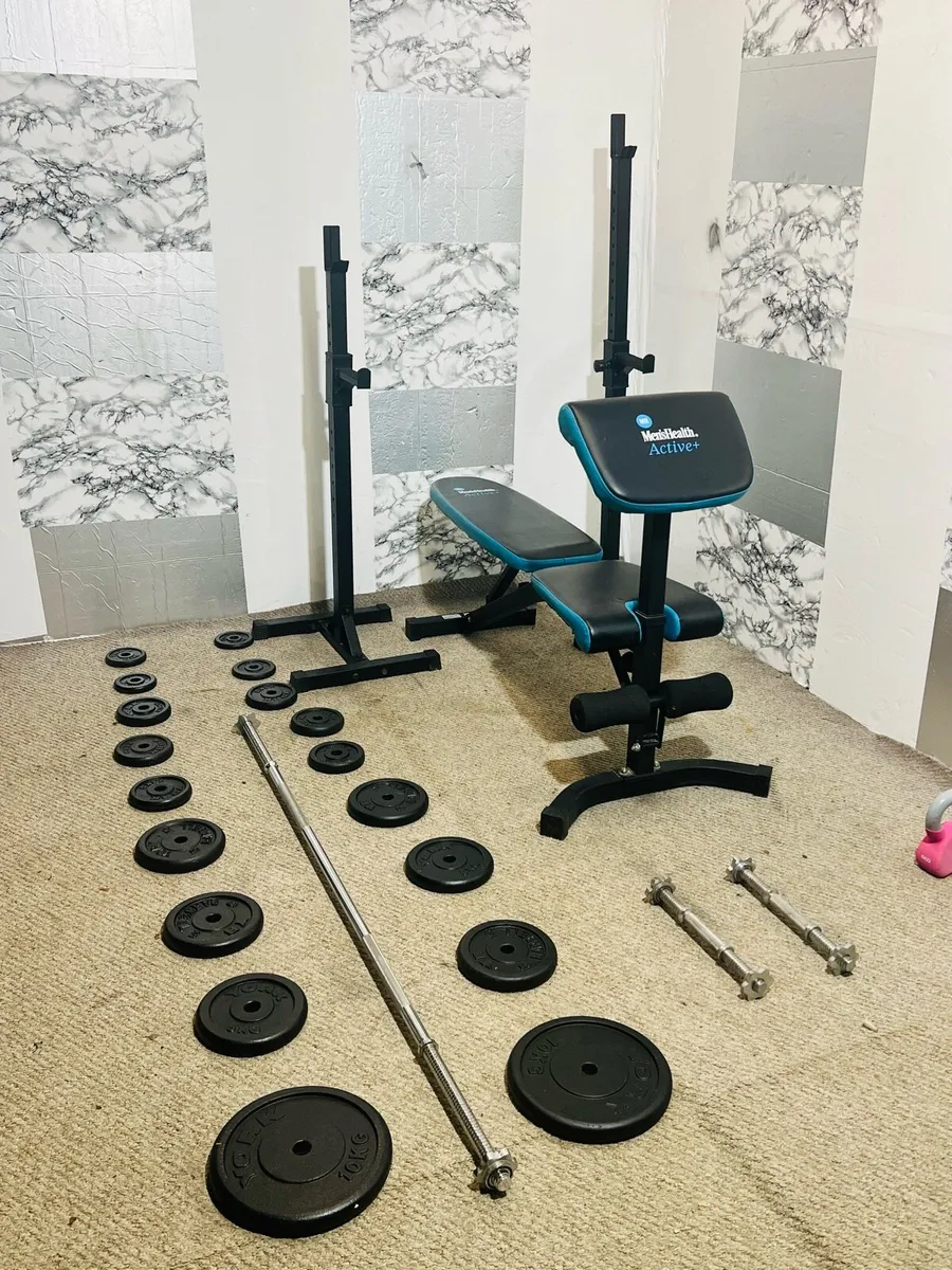 70KG cost iron weights rack stands bench bars - Image 3