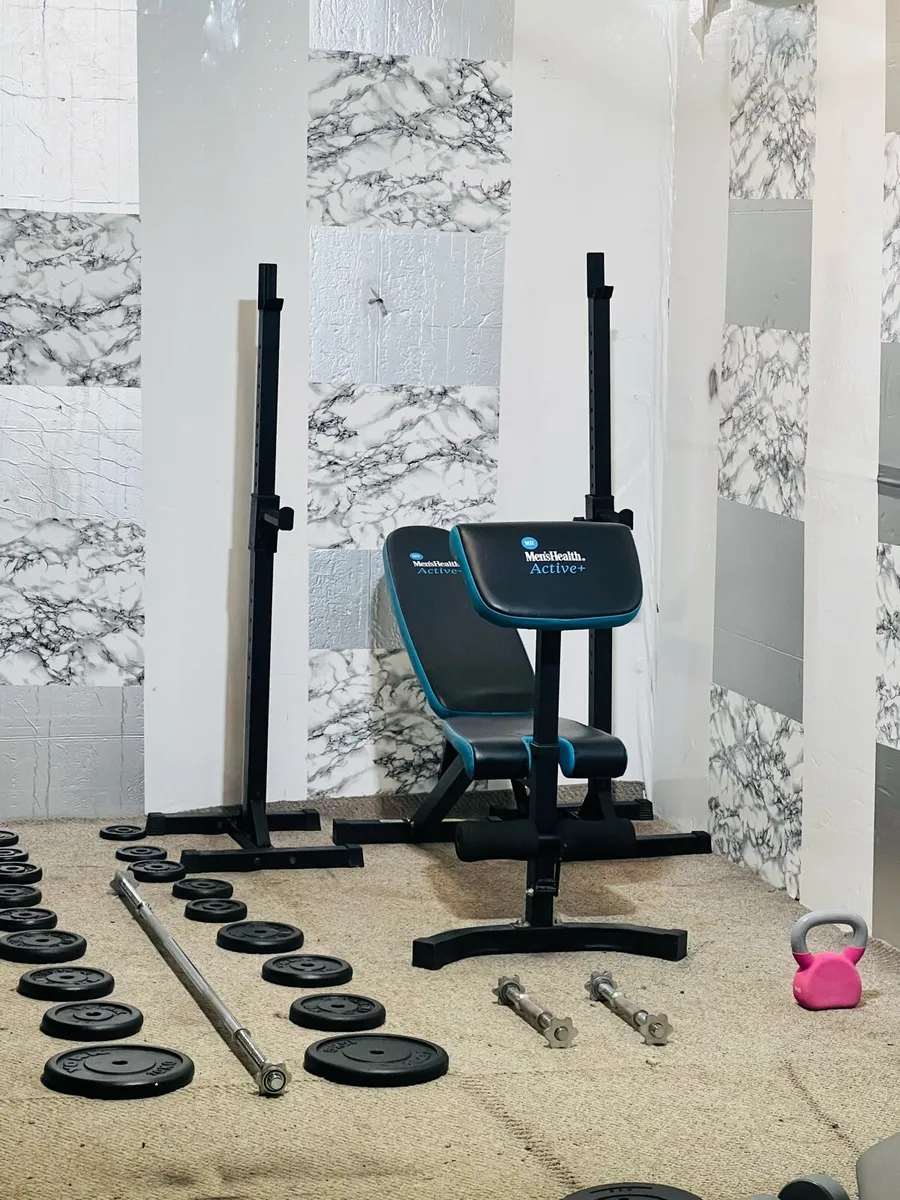 70KG cost iron weights rack stands bench bars - Image 2