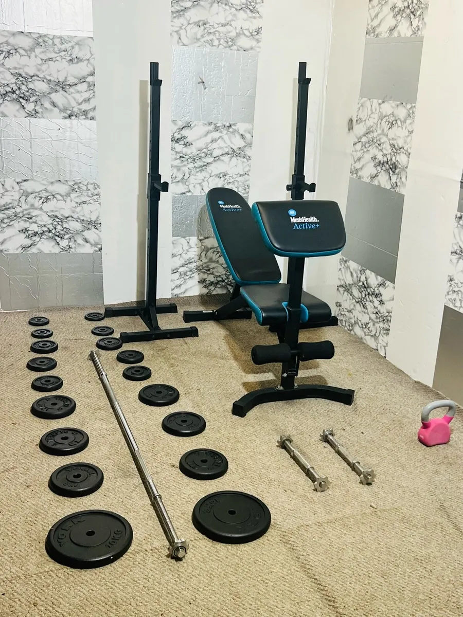 70KG cost iron weights rack stands bench bars - Image 1