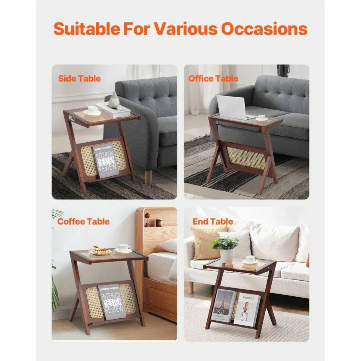 Rattan Coffee Table Z-Shaped Rattan Coffee Table - Image 4