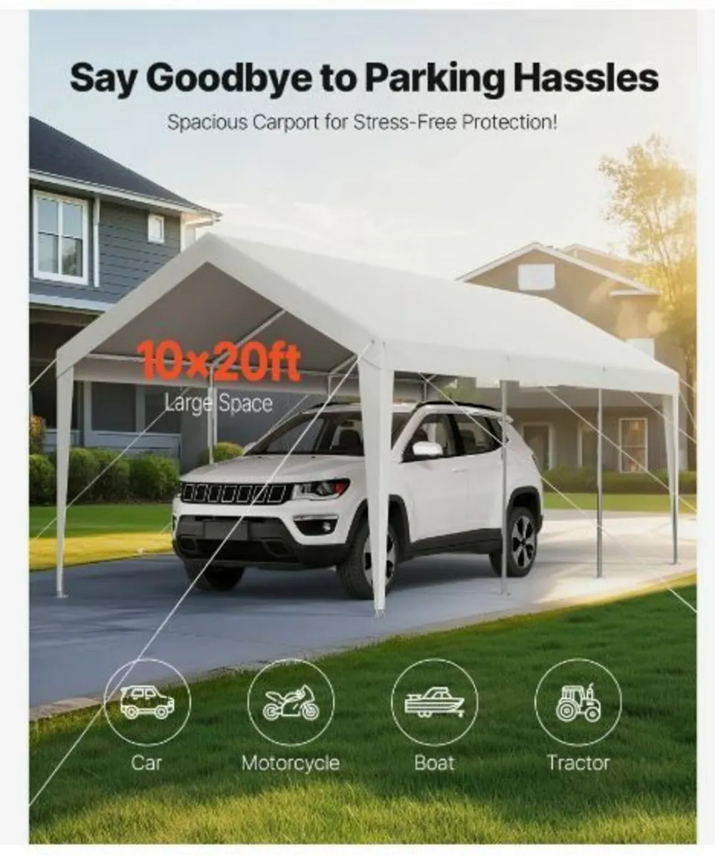 Carport Car Canopy 10 x 20 FT Heavy Duty Portable - Image 3