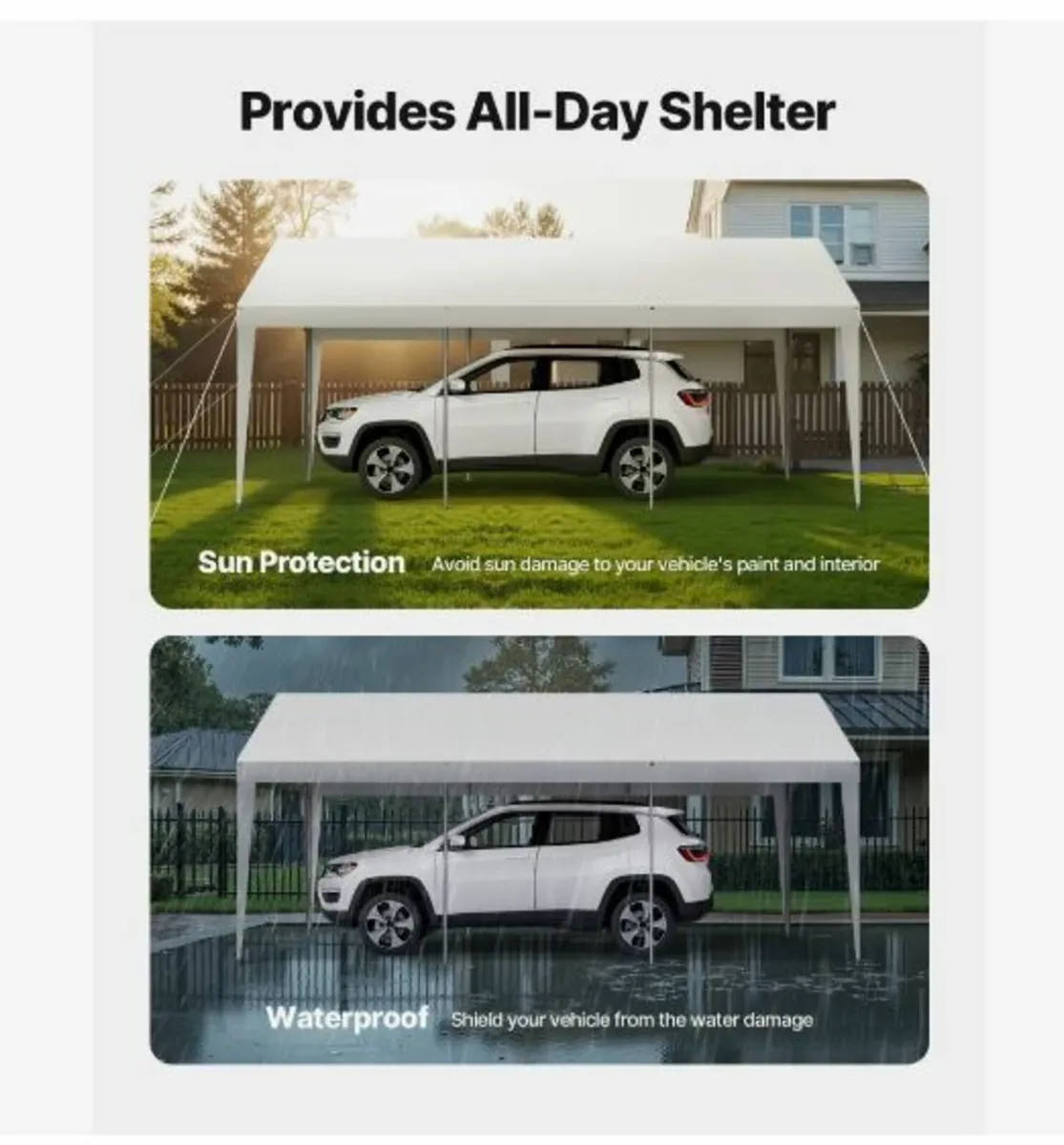 Carport Car Canopy 10 x 20 FT Heavy Duty Portable - Image 4