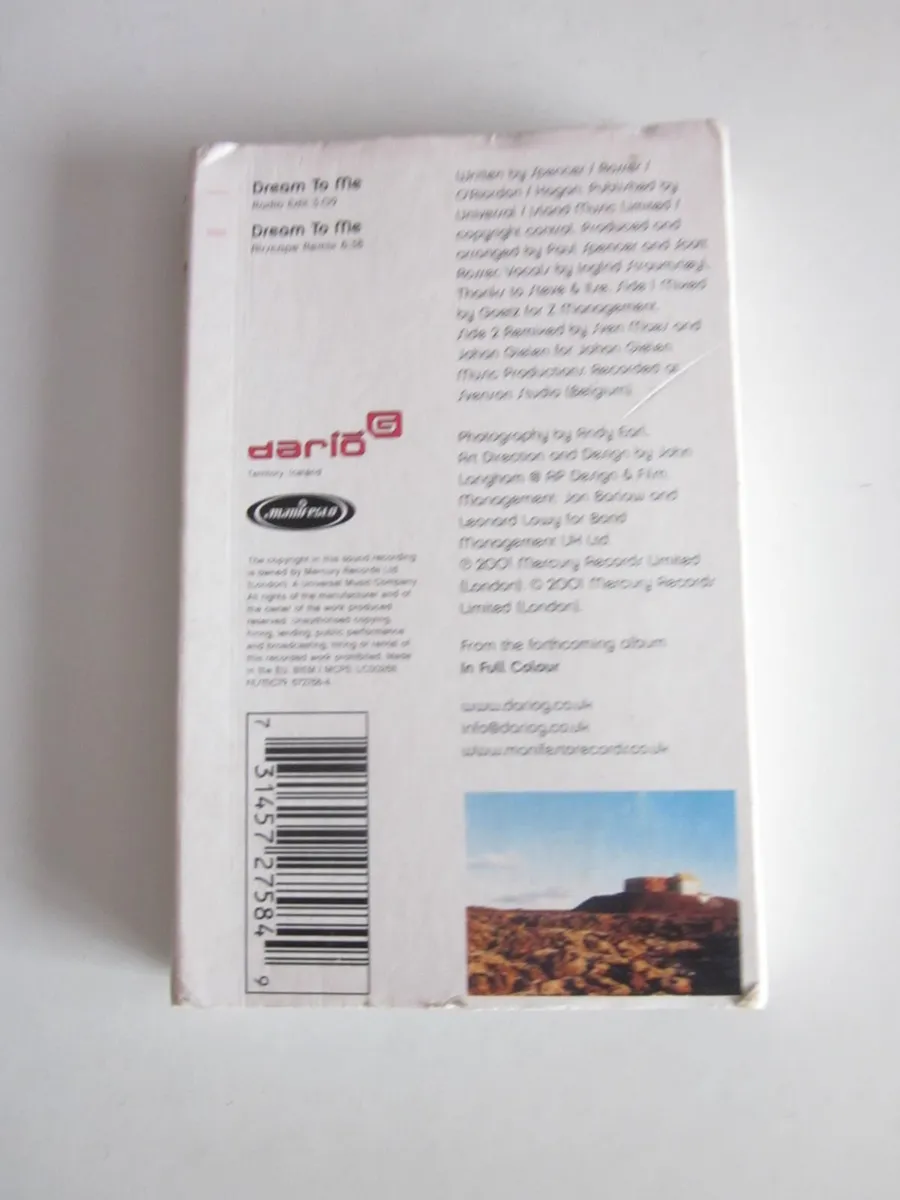 DARIO Dream To Me Cassette Single in Card Sleeve - Image 2