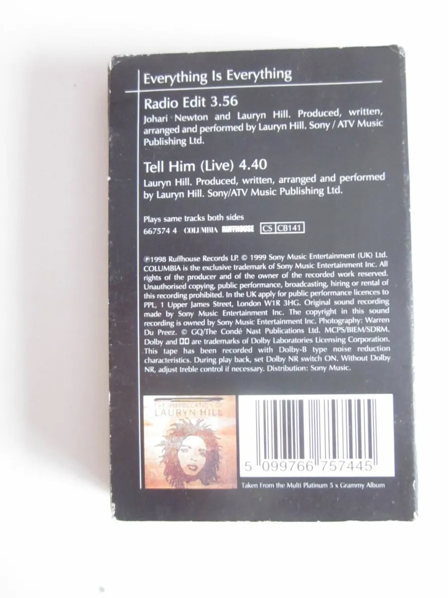 Lauryn Hill Everything is Everything  Cassette - Image 2