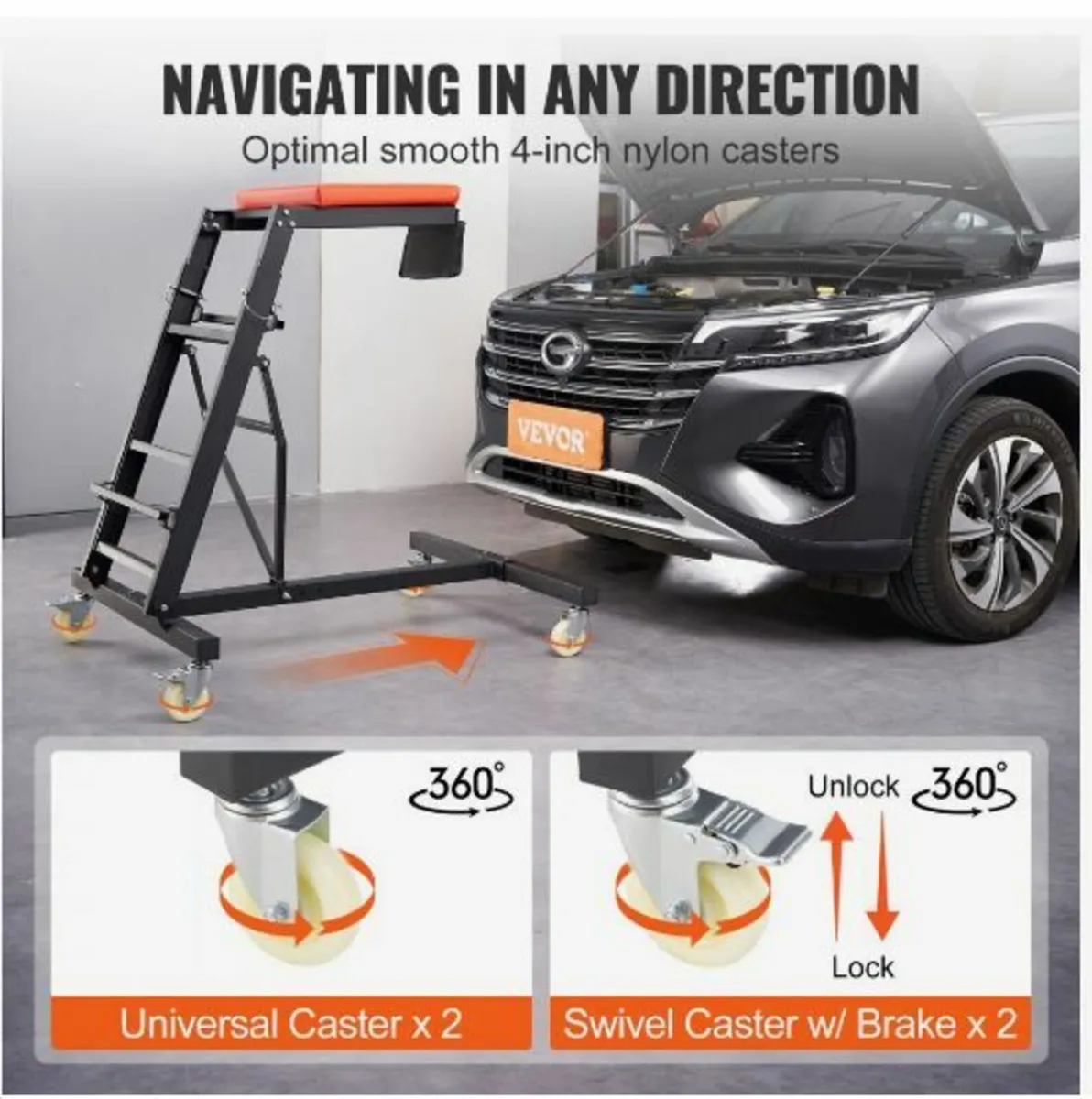 Automotive Creeper, with Adjustable Height - Image 2