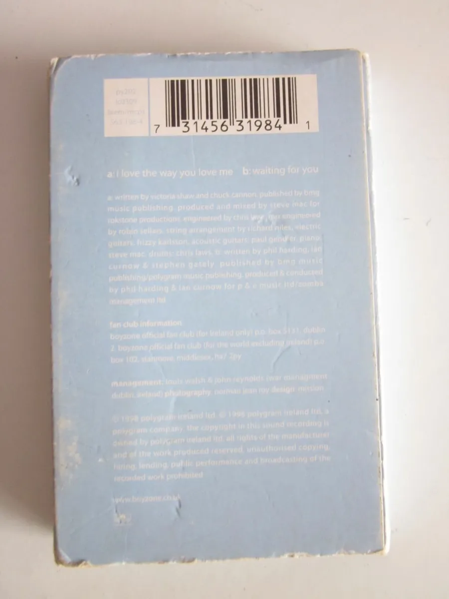 Boyzone I Love the Way you Love Me  Cassette Singl - Image 2