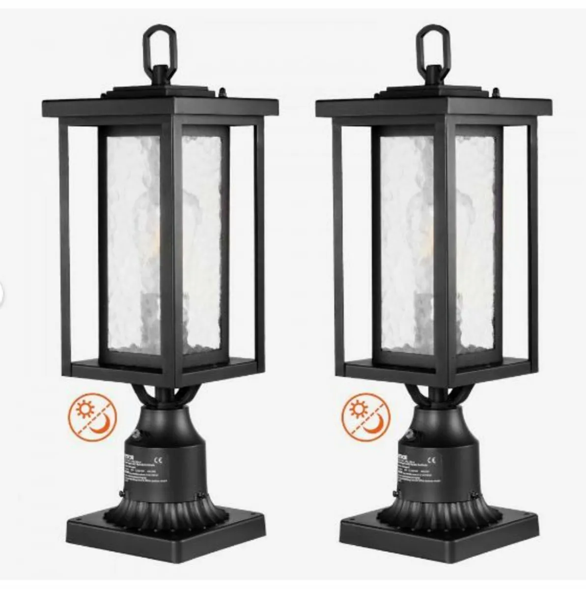 2 PCs Dusk to Dawn Outdoor Lamp Post Light Fixture - Image 1