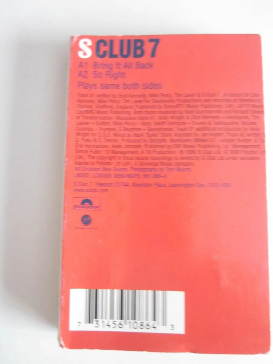 S CLUB 7 Bring It All Back  Cassette Single - Image 2