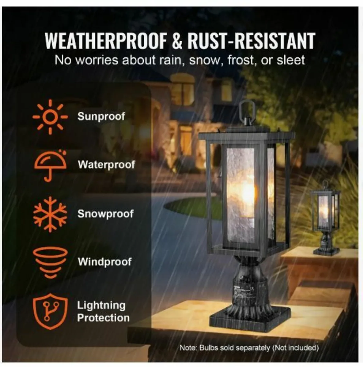 2 PCs Dusk to Dawn Outdoor Lamp Post Light Fixture - Image 3