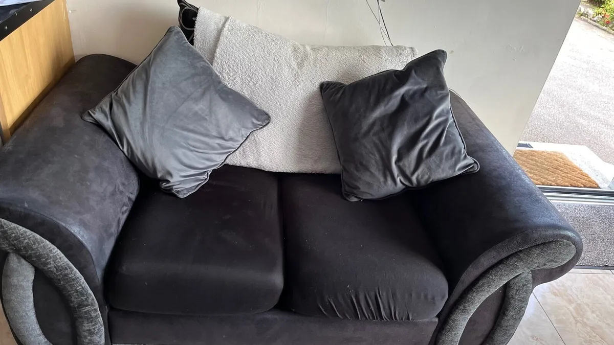 3seater ,2seater & large swivel  chair all in good - Image 2