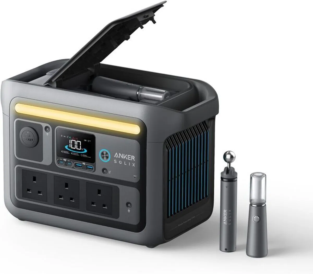 Anker SOLIX C800X Plus 768Wh 1200w Portable Battery Station with 300W Portable Solar Panel - Image 1
