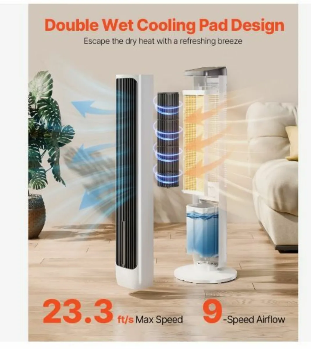 40" Oscillating Tower Fan 24H Timer - Image 3
