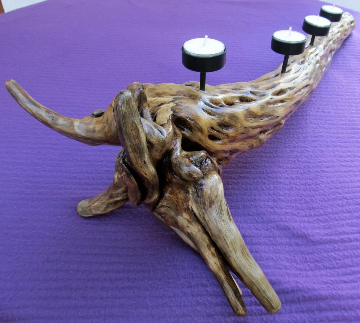 T-Light candle holder made from Solid wood. - Image 4
