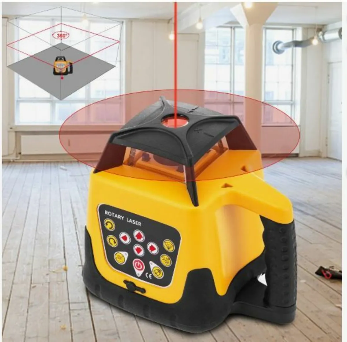 Rotary Laser Level Kit Red Beam Digital - Image 3