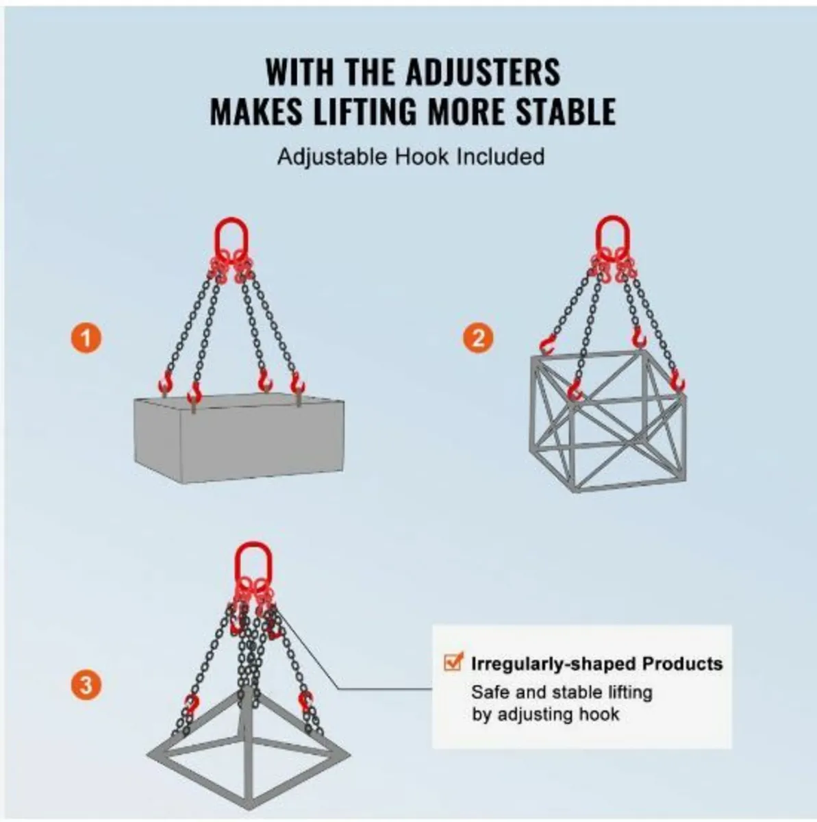 1/4" x 5' Chain Sling 4 Legs G80 Lifting Chain - Image 3