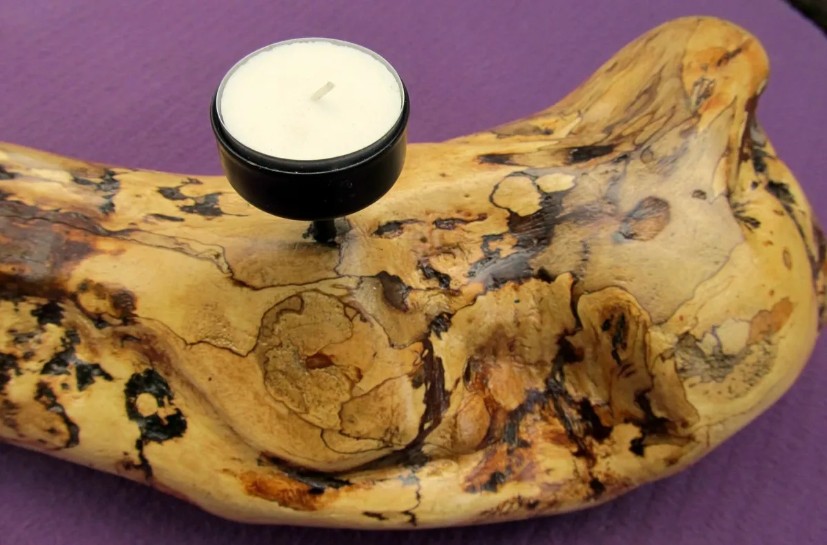 T-Light candle holder made from Solid wood. - Image 2