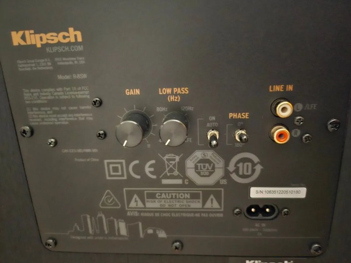 Klipsch R-41PM and R-8SW powered speakers and subwoofer - Image 4