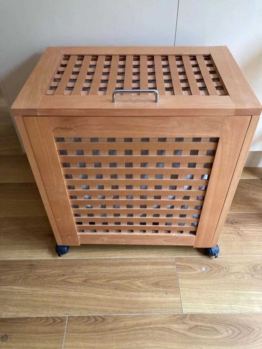 Wooden Linen basket Trolley - Open to offers - Image 2