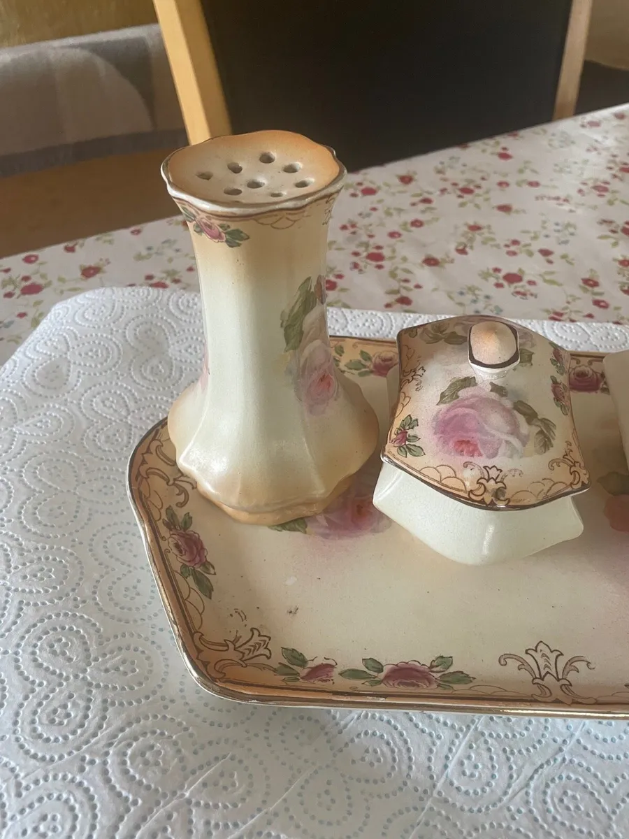 Antique dressing table set  with matching tray - Image 3