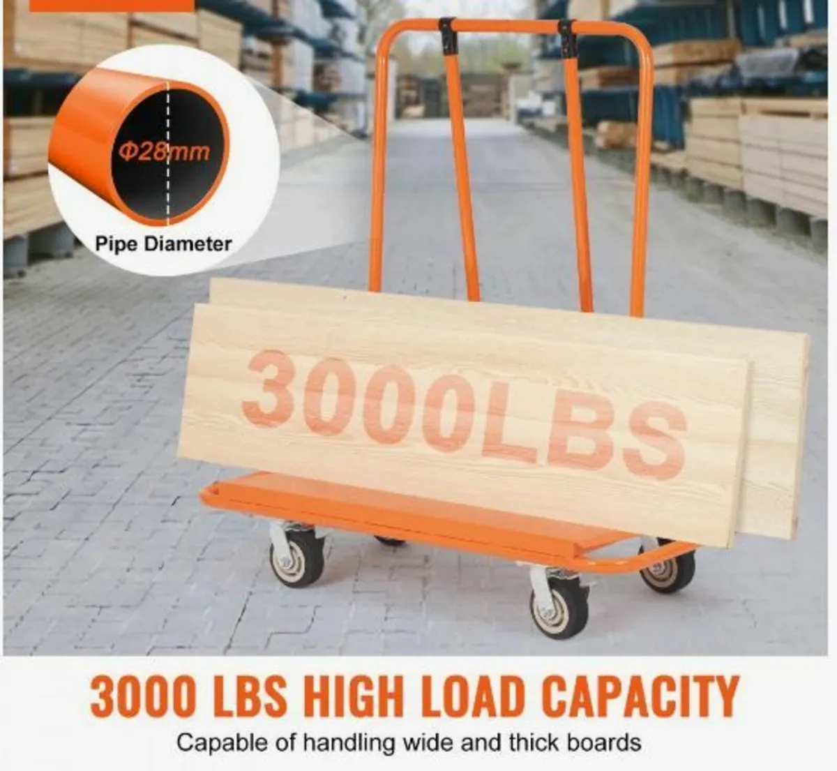 Drywall Cart, 3000 LBS Panel Dolly Cart - Image 3