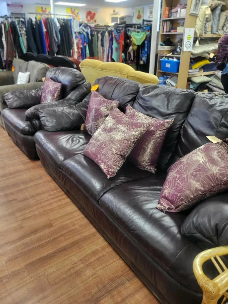 North West Hospice Charity Shop leather chairs + 3 - Image 4