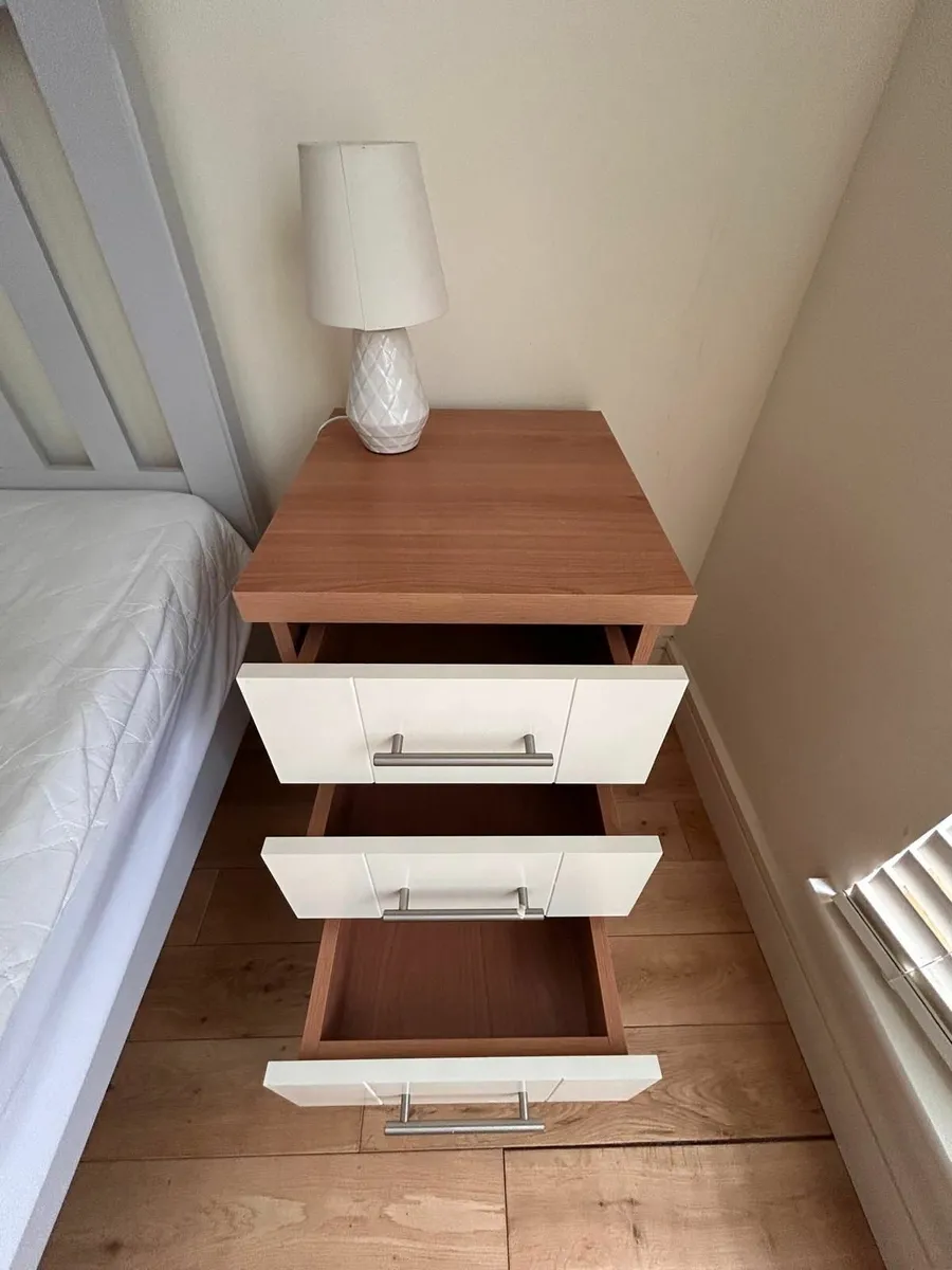 FOR SALE: Set of 4 Bedside Tables with 3 Drawers - Image 1